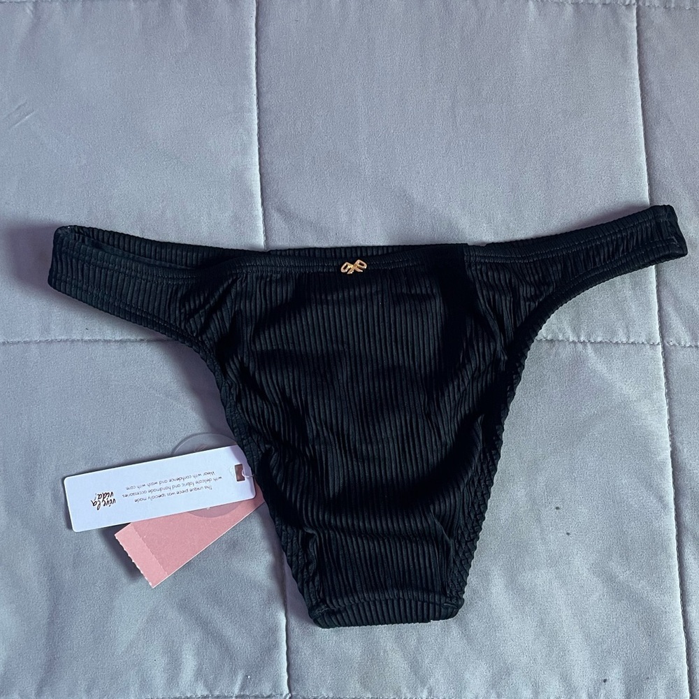 NWT PilyQ Black Pearl Basic Teeny Bikini Bottom - Picture 4 of 11